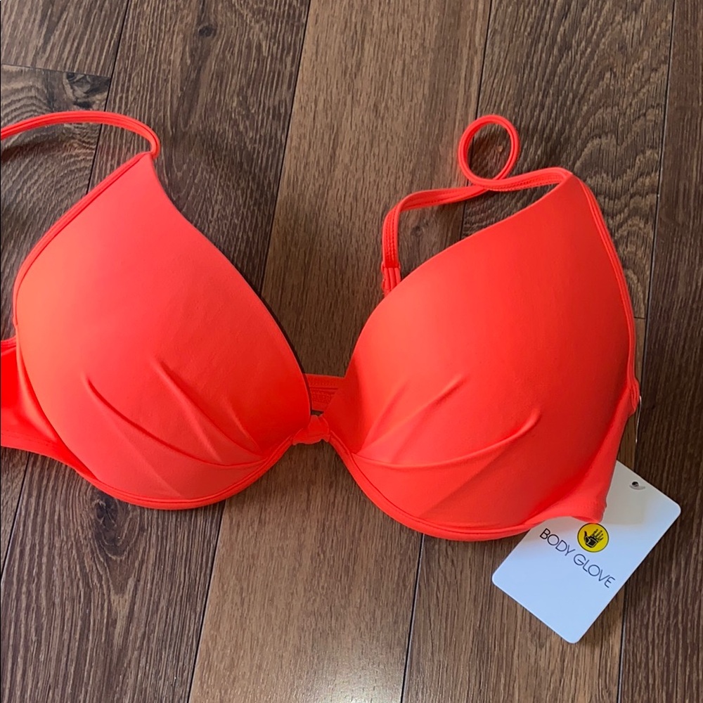 Body Glove fluorescent orange bikini top